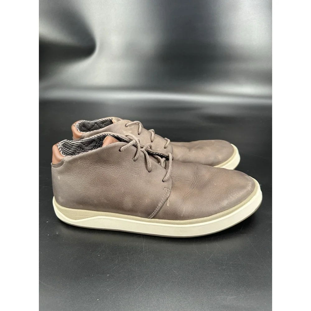 Olukai Papaku 'Ili Leather Chukka Boots Men's Sz 12 Olukai Brown Taupe‎ Leather